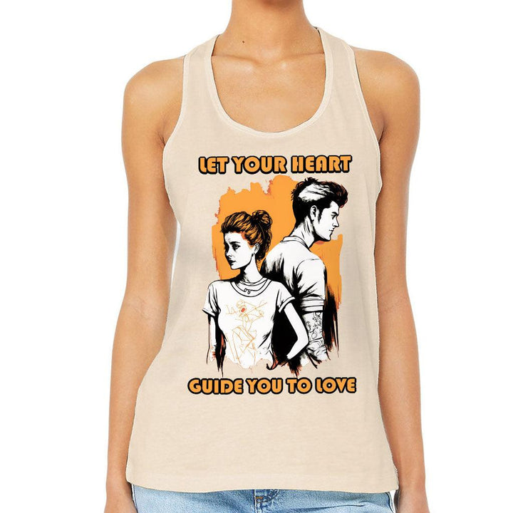 Let Your Heart Guide You Women's Racerback Tank - Love Couple Tank Top - Colorful Workout Tank - MRSLM