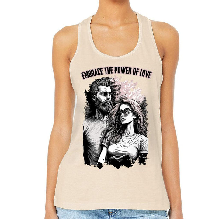 Embrace the Power Of Love Women's Racerback Tank - Graphic Tank Top - Unique Workout Tank - MRSLM