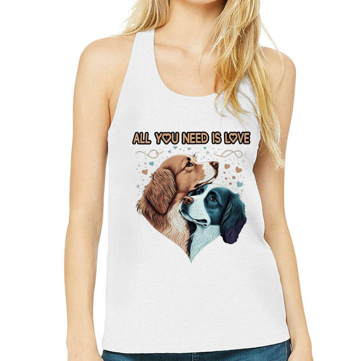 Dog Love Women's Racerback Tank - Cute Couple Tank Top - Art Workout Tank - MRSLM