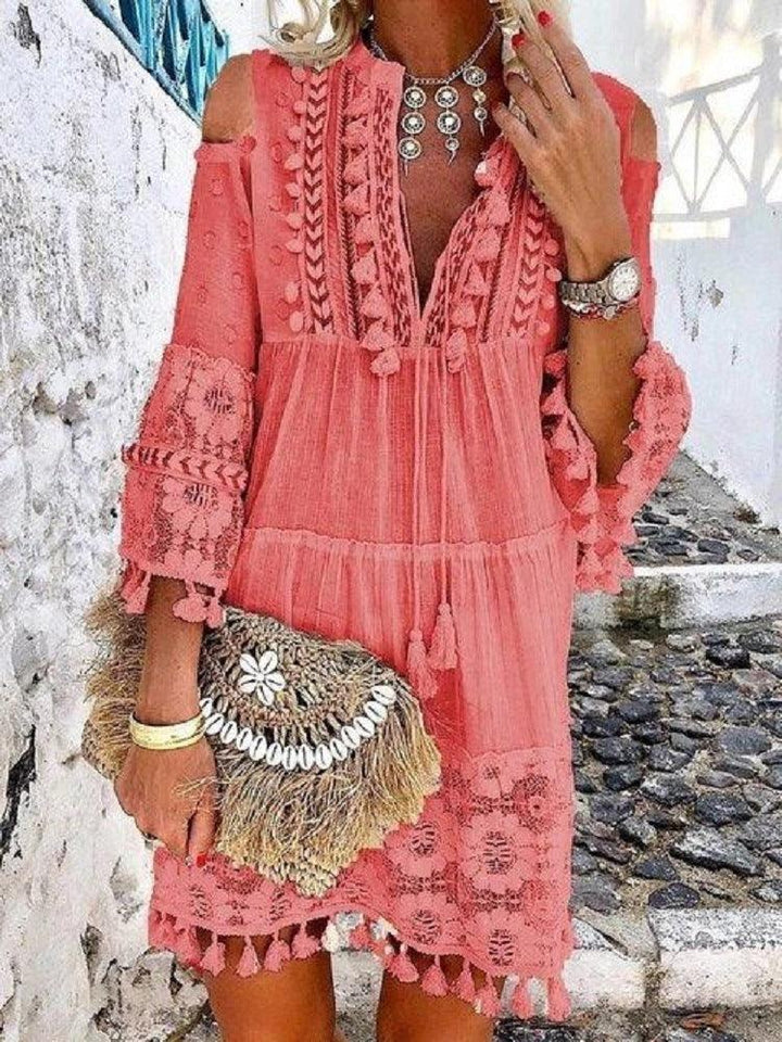 Lace fringed mid-length lace shirt - MRSLM