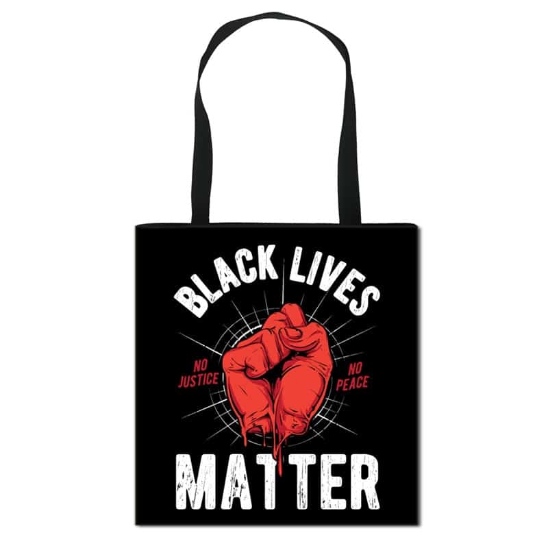 Black Lives Matter Printed Canvas Shoulder Bag