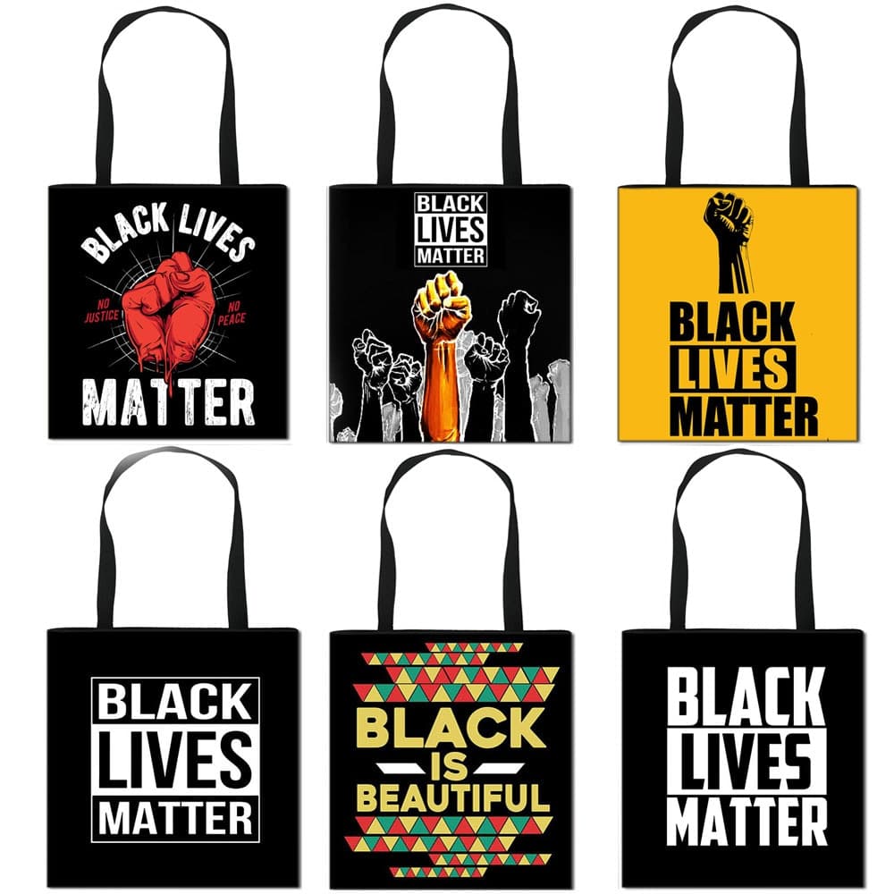 Black Lives Matter Printed Canvas Shoulder Bag