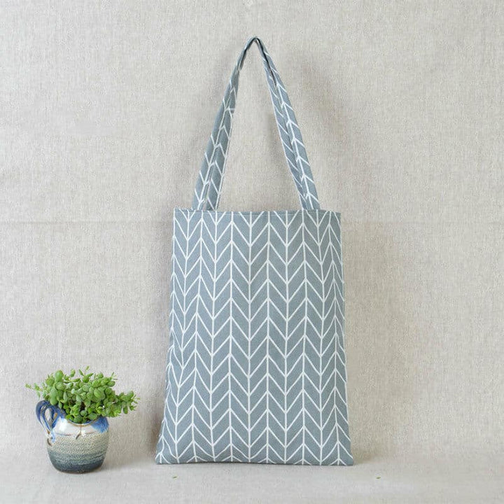 Women's Geometric Print Linen Tote Bag