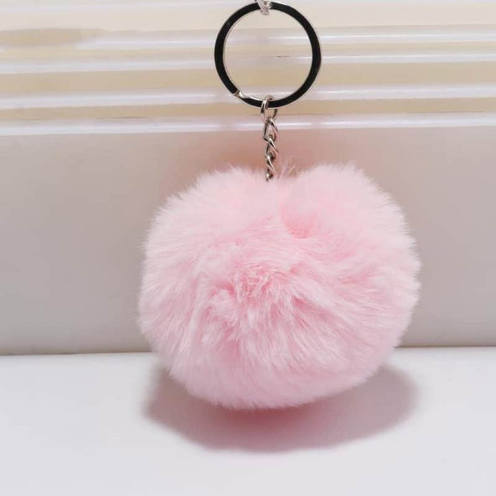 Soft Faux Fur Ball Keychains