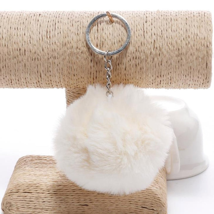 Soft Faux Fur Ball Keychains