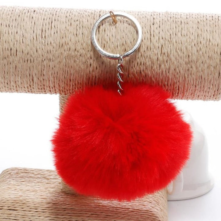 Soft Faux Fur Ball Keychains