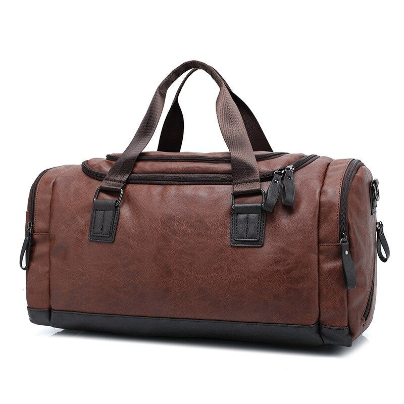 Casual Leather Travel Duffel Bag