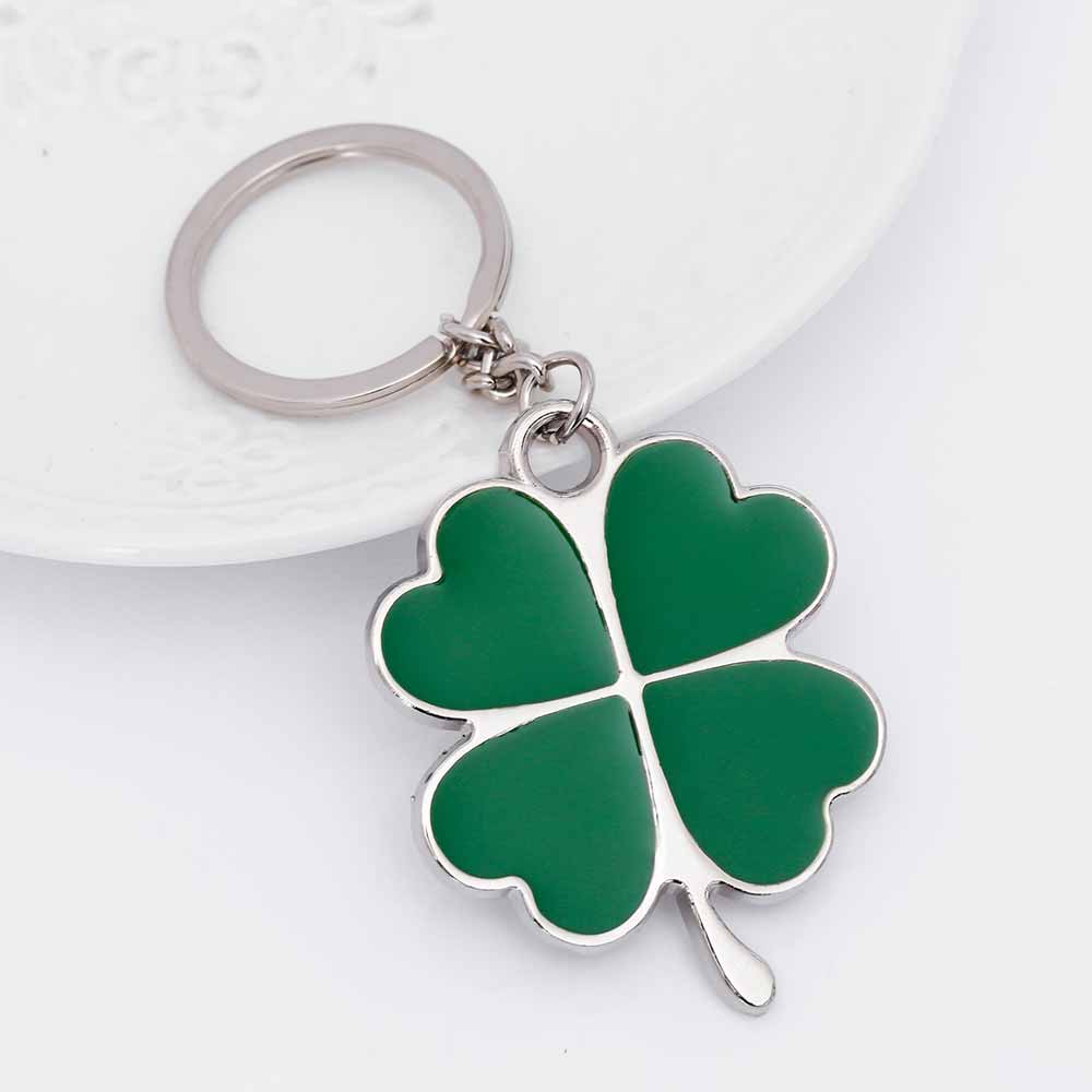 Stainless Steel Green Leaf Keychain