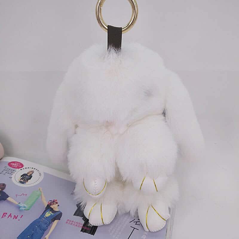 Large Fluffy Rabbit Key Ring