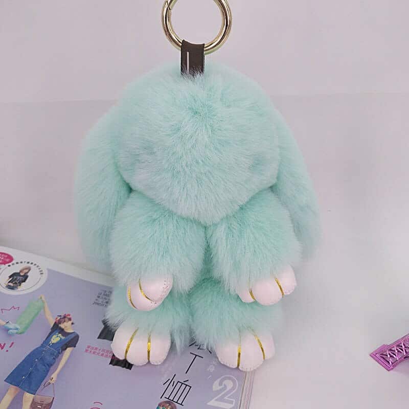 Large Fluffy Rabbit Key Ring