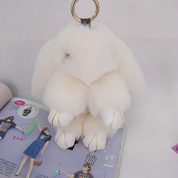 Large Fluffy Rabbit Key Ring