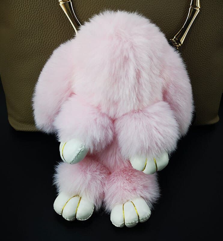 Large Fluffy Rabbit Key Ring