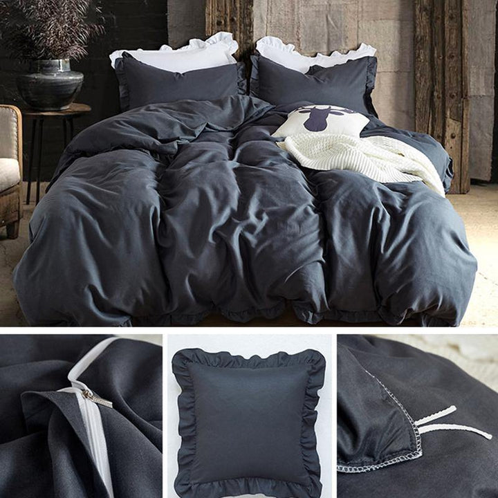 Super Soft Concise Nordic Style 3 Pieces Bedding Sets Twin Queen King Size Pillowcase Quilt Cover Set - MRSLM