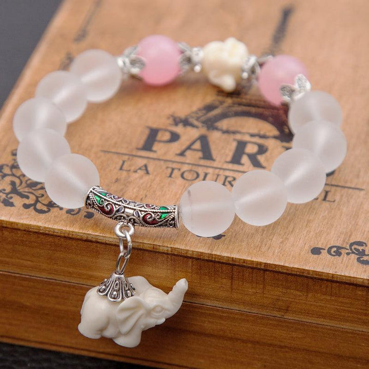 Crystal Elephant Charm Bracelet bead Cultural Bracelet Jewelry - MRSLM