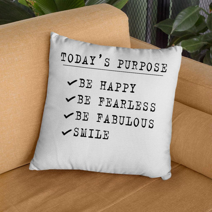 Today's Purpose Square Pillow Cases - Quote Pillow Covers - Graphic Pillowcases - MRSLM