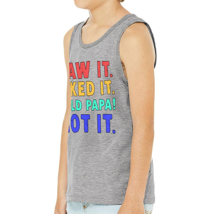 Saw It Liked It Kids' Jersey Tank - Colorful Sleeveless T-Shirt - Best Design Kids' Tank Top - MRSLM