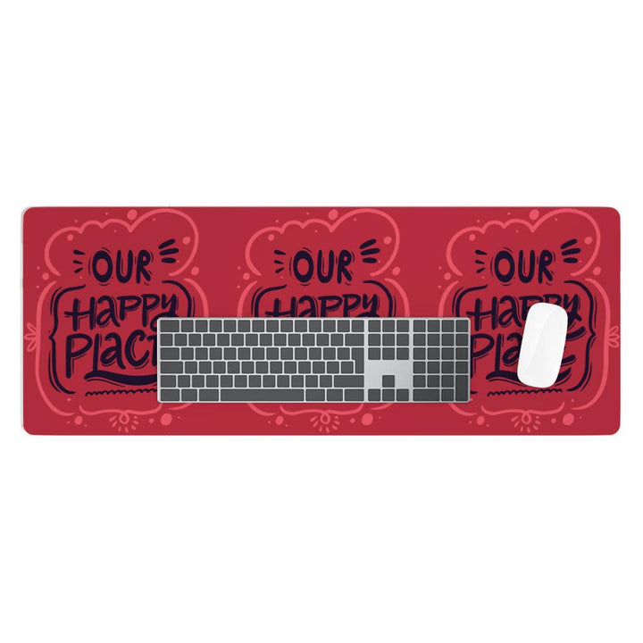 Our Happy Place Desk Mat - Themed Desk Pad - Cool Design Laptop Desk Mat - MRSLM