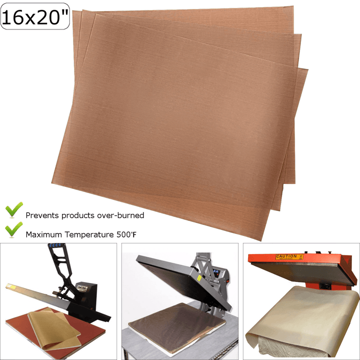 3Pcs 50x40cm 260℃ Brown Heat Press Sheet Transfer Film Machine for Ironing Craft Pad Thermal Transfer - MRSLM