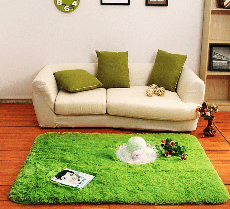 70x140cm Bedroom Living Room Soft Shaggy Anti Slip Carpet Absorbent Mat - MRSLM