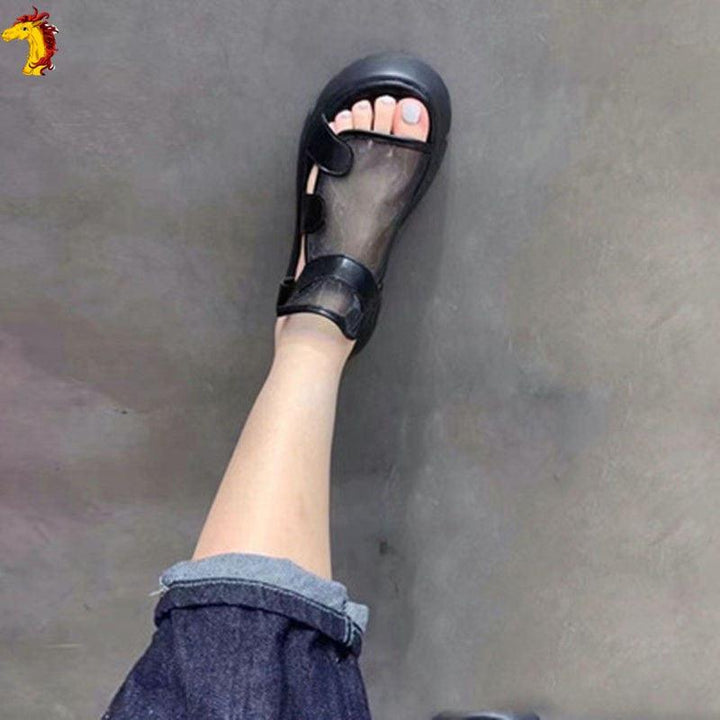 Fashionable Thick Sole Breathable European Mesh Net Velcro Roman Sandals - MRSLM