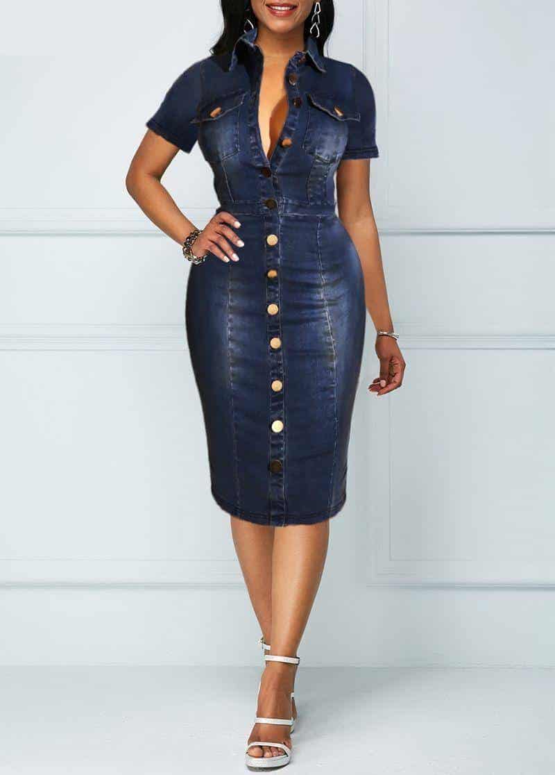 Women's Denim Bodycon Dress