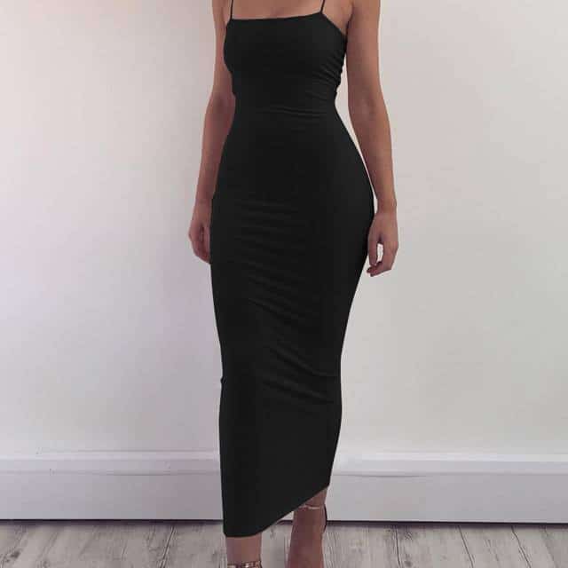 Women's Spaghetti Strap Backless Maxi Dress