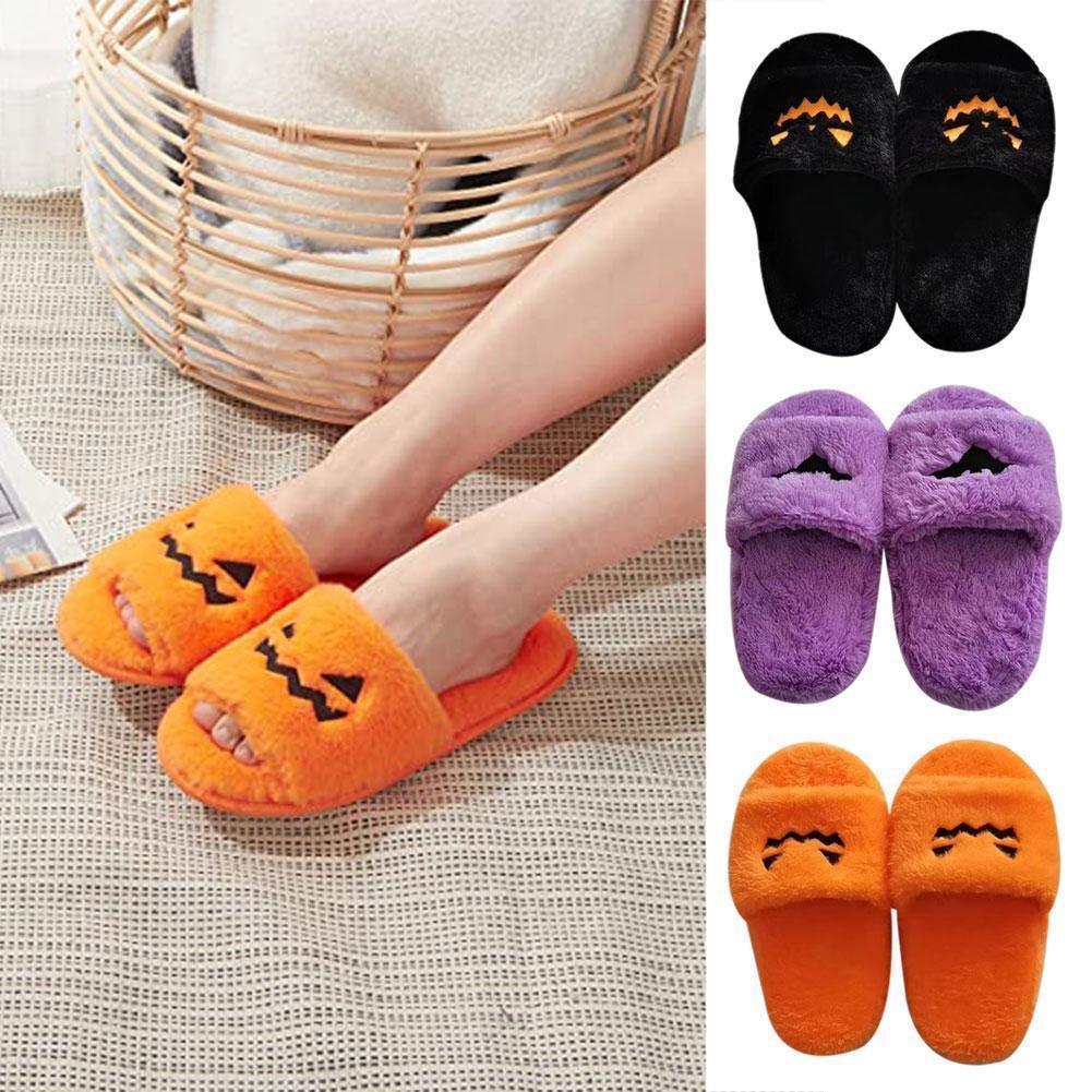 Halloween Women's Soft And Comfortable Plush Slippers Cosplay Shoes Furry Plush Slippers Kawaii Cute Shoes Home Slippers Halloween Dress Up Shoes - MRSLM