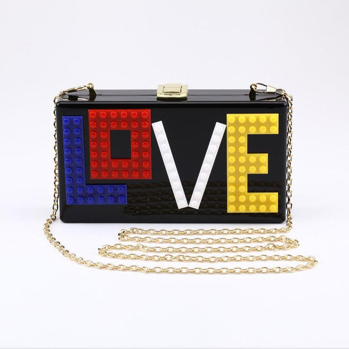 Letter Stitching One-shoulder Messenger Acrylic Bag - MRSLM