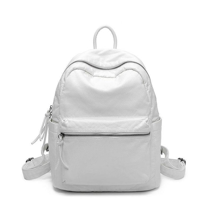 Women's New Washed Fashion Soft Leather Backpack - MRSLM