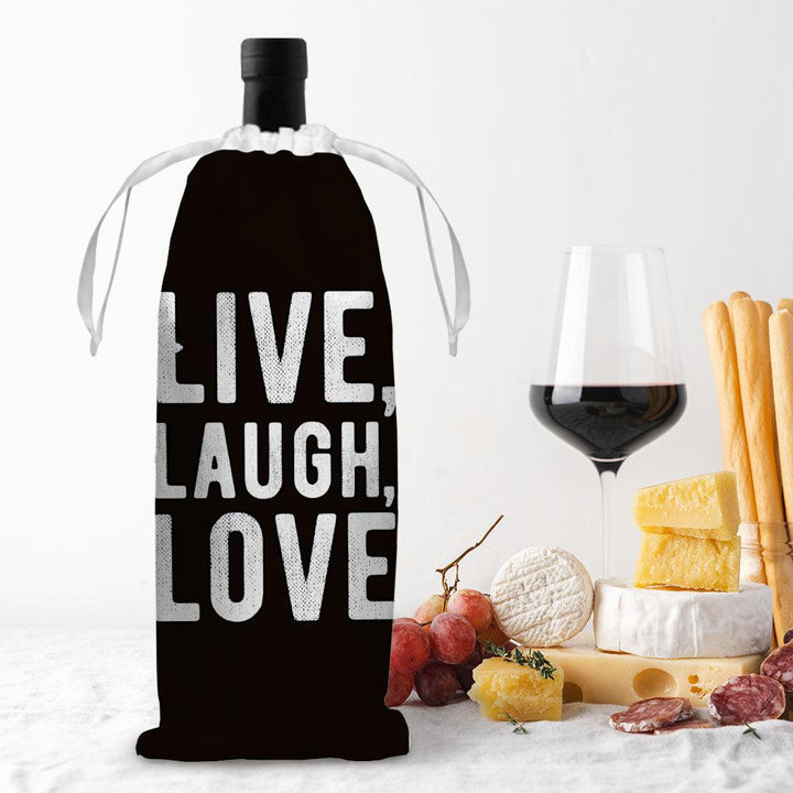 Live Laugh Love Wine Tote Bag - Trendy Wine Tote Bag - Cool Wine Tote Bag - MRSLM