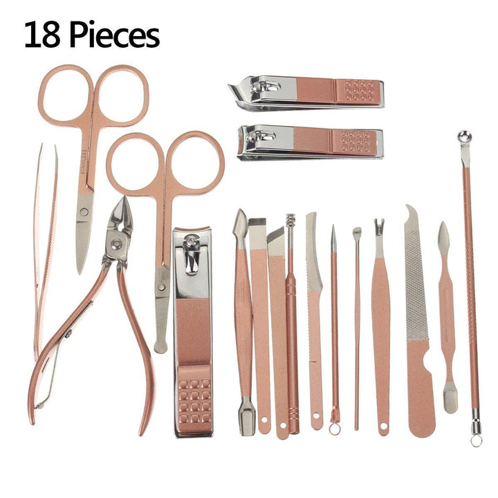 7/10/12/16 / 18Pcs Nail Clipper Set Multi-piece Set Stainless Steel Accessories Nail Clippers Pedicure Beauty Manicure Tool - MRSLM