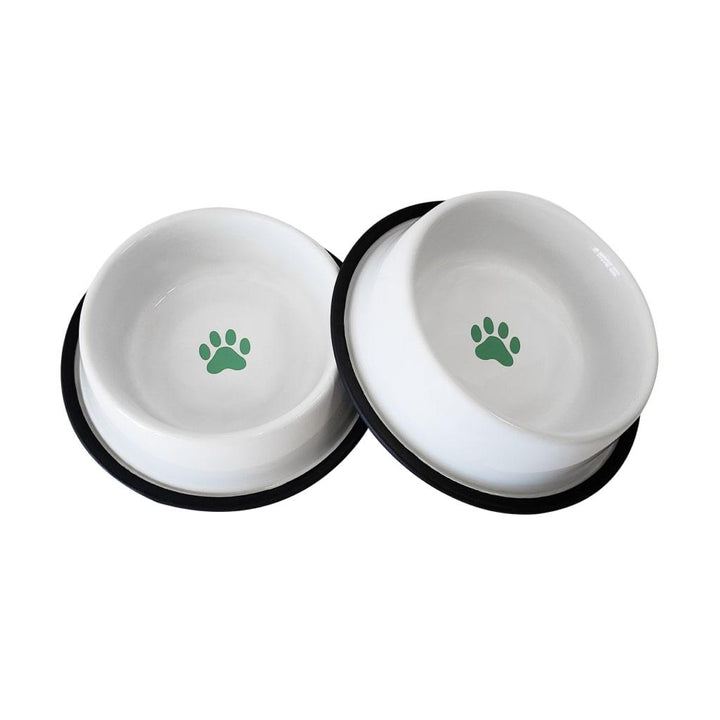 White Non Skid Dog Bowl - MRSLM