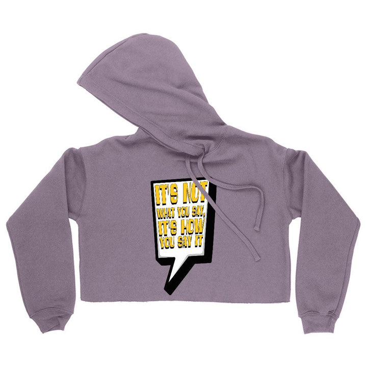 Quote Printed Women's Cropped Hoodie - Best Print Cropped Hoodie - Themed Hooded Sweatshirt - MRSLM