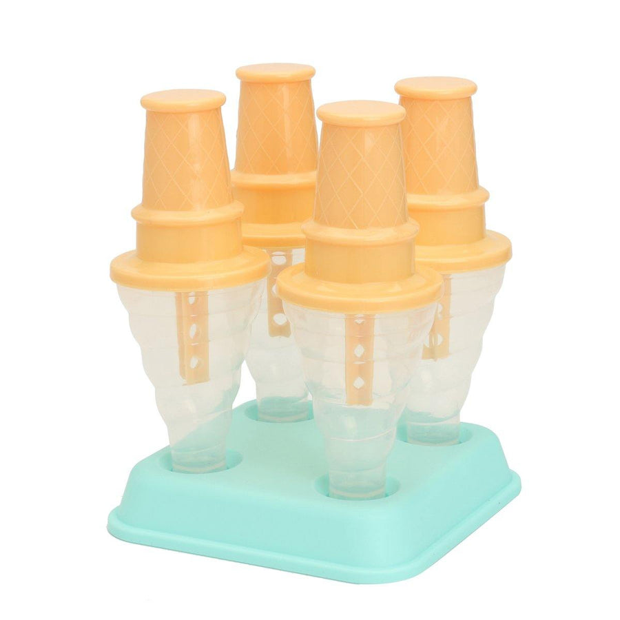 4-Cavity Frozen Ice Cream Pop Mold Popsicle Stick Juice Maker Lolly Mould Tray Kitchen DIY - MRSLM