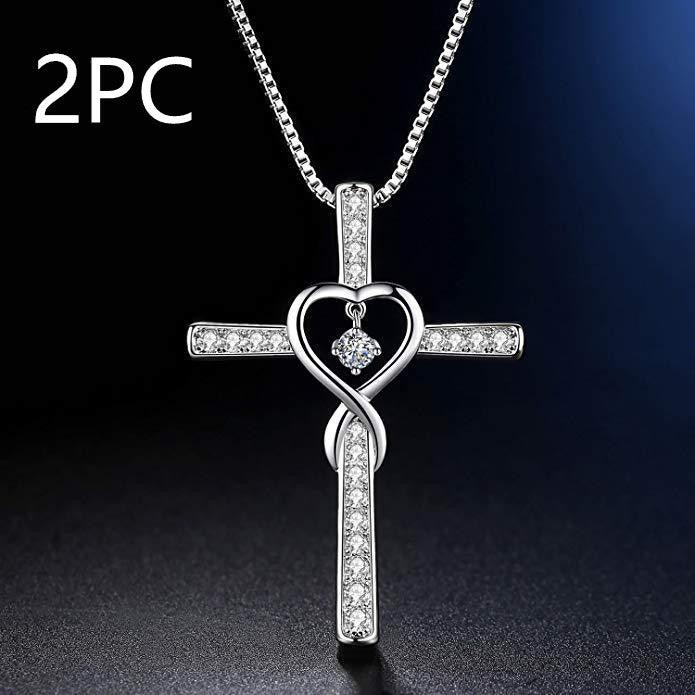 Fashion Cross Religious Belief Inlaid Zircon Pendant - MRSLM