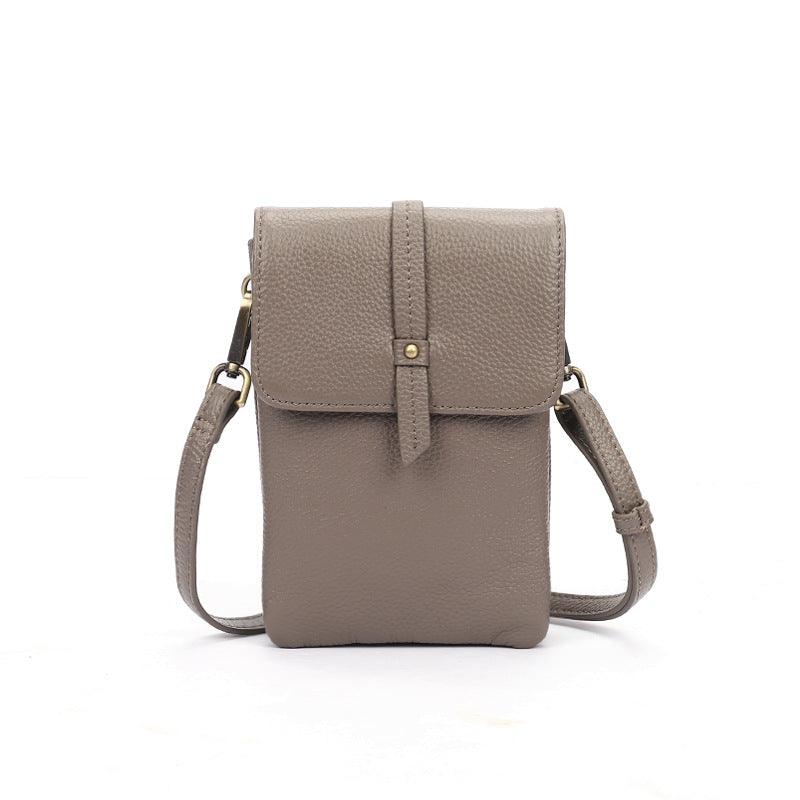 Mobile Phone Head Layer Cowhide Diagonal Small Bag - MRSLM