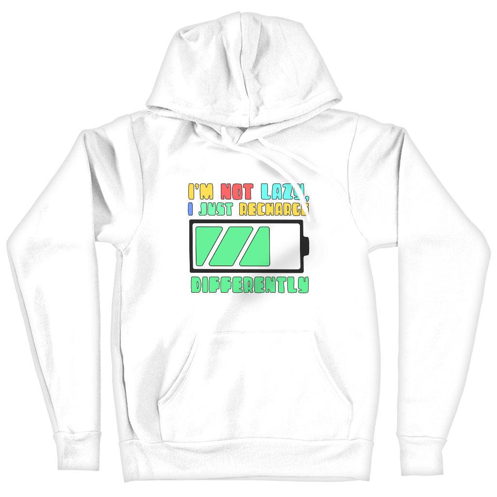 I am Not Lazy Hooded Sweatshirt - Printed Hoodie - Best Design Hoodie - MRSLM