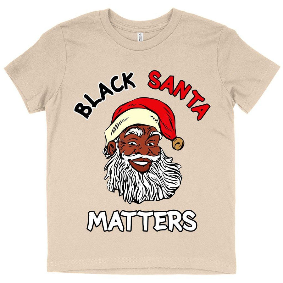 Kids' Black Santa Matters T-Shirt - Black Christmas T-Shirts - MRSLM