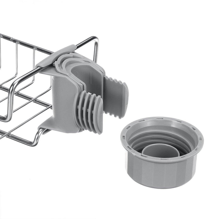 Stainless Steel Kitchen Sink Faucet Sponge Soap Drain Rack Storage Holder Shelf Storage Rack - MRSLM