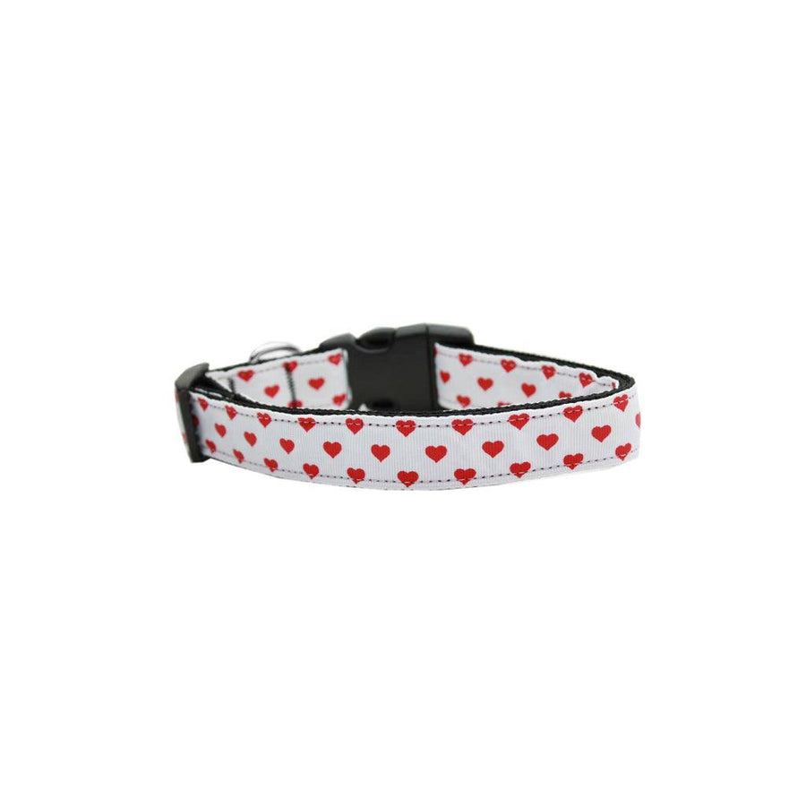 White and Red Dotty Hearts Collar - MRSLM