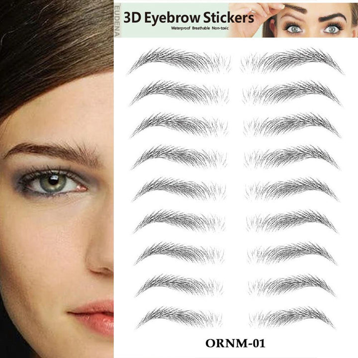 3D Hair-like Eyebrows Makeup Waterproof Lasting Eyebrow Tattoo Sticker Brow stickers False Eyebrows - MRSLM