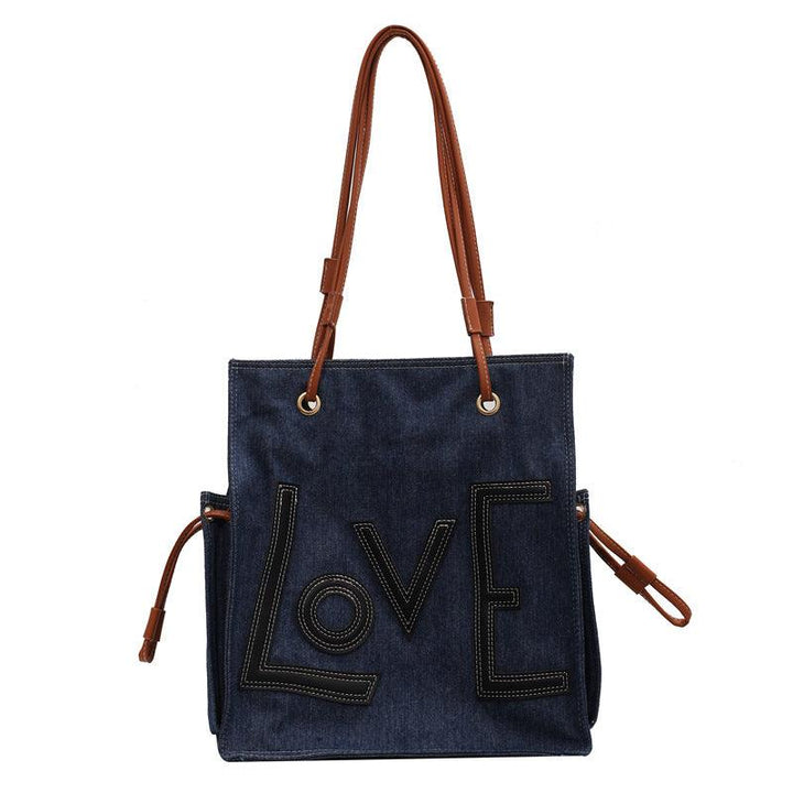 Handbag Simple Letters One-shoulder Bucket Bag - MRSLM