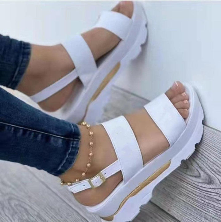 Statement Round Toe Platform Casual Women's Sandals - MRSLM