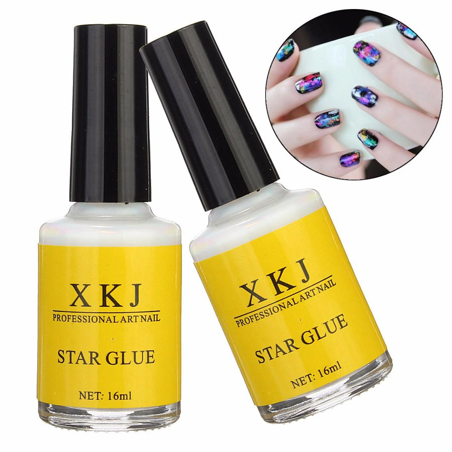 White Glue Nail Art Transfer Tips Adhesive Galaxy Star Foil Sticker 16ml - MRSLM
