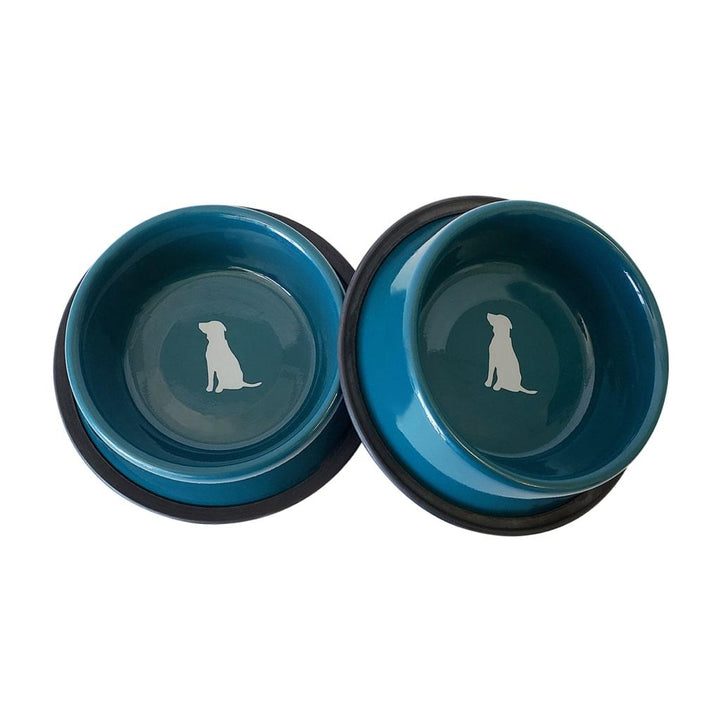Teal Non Skid Dog Bowl - MRSLM