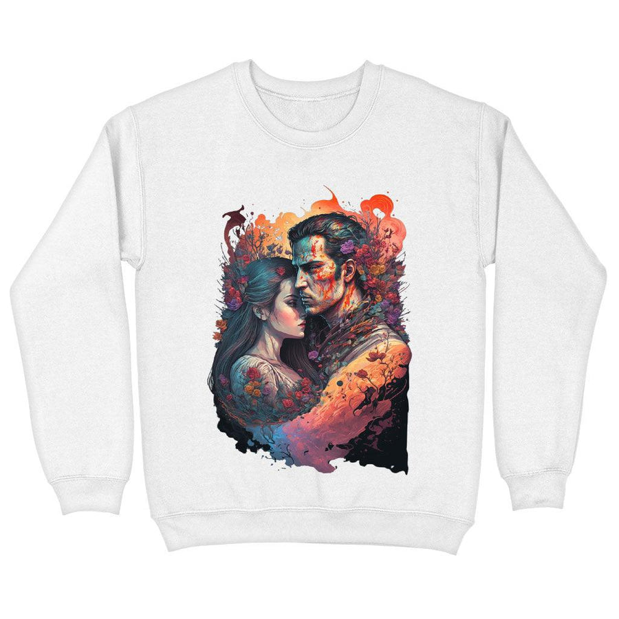 Floral Print Sweatshirt - Love Crewneck Sweatshirt - Graphic Sweatshirt - MRSLM