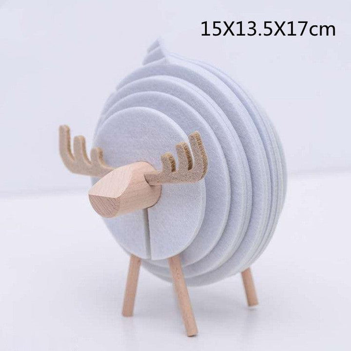 Sheep Elk Anti-Skid Absorbent Insulation Tea Ceremony Felt Coaster Japanese Style Creative Home Office - MRSLM