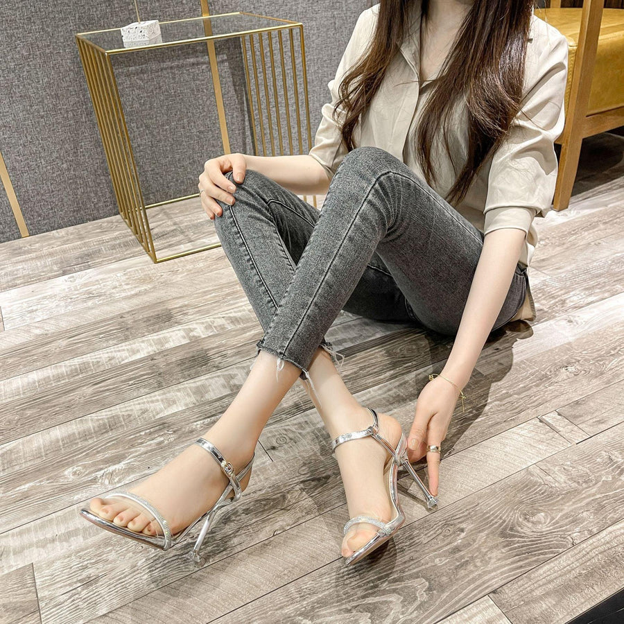 Female High Stiletto Strap Fashionable Sexy Toe Shoes - MRSLM