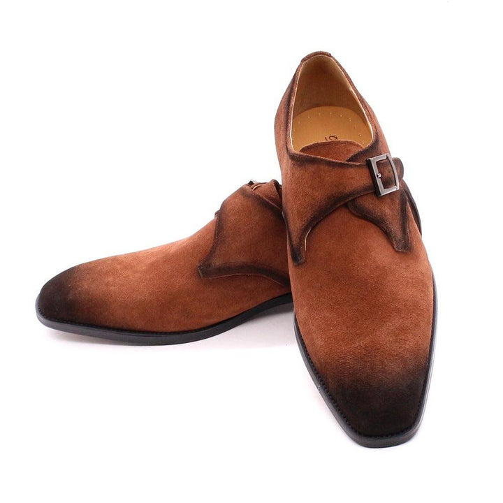 Suede Handmade Men's Shoes Leather Brown Business Casual Classic Retro - MRSLM